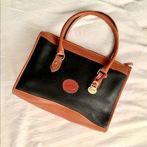 Dooney & Bourke Black Tan Slim Speedy Handbag USA